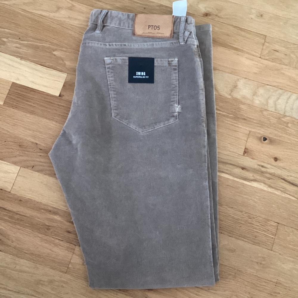 PT05.  Men's Corduroy Pants in Taupe. Size 40